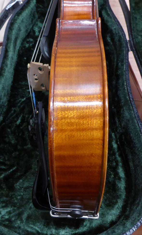 Viola 15 1/2'' two piece back, ebony pegs and fingerboard, labelled 'Handarbeit Aus Mittenwald', - Image 11 of 20