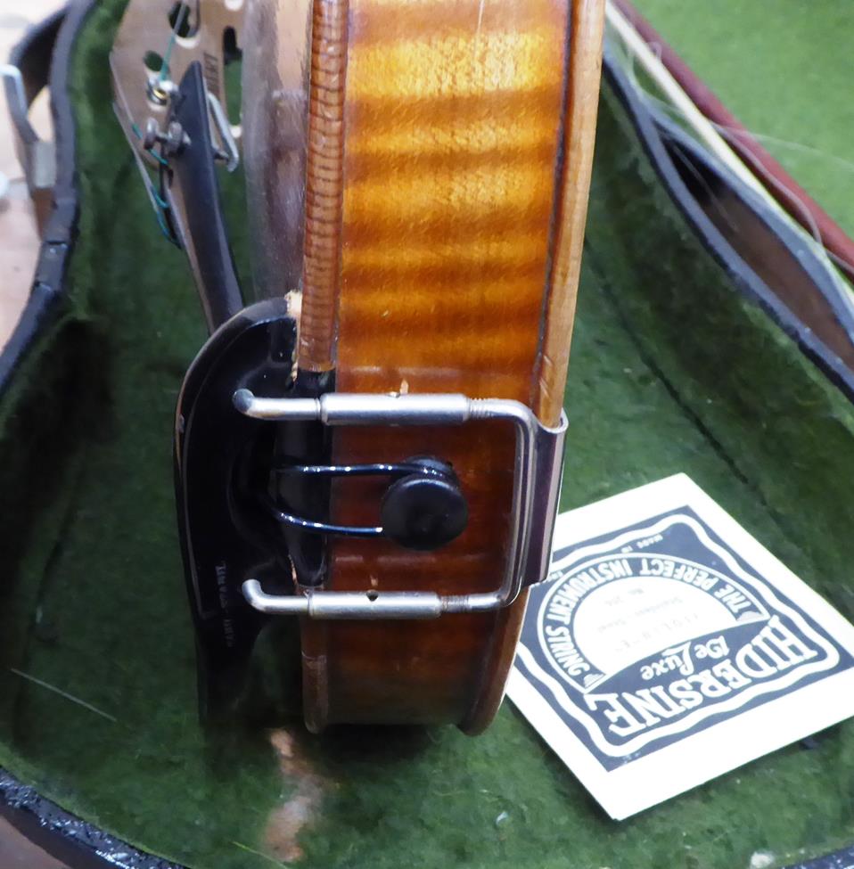 Violin 14'' two piece back, ebony fingerboard, labelled 'Jacobus Stainer In Absam Prope Oenipontum - Image 8 of 23