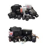 Various Cameras And Lenses including Minolta 8000i with f3.5-4.5 35-105mm lens; Pentax Spotmatic