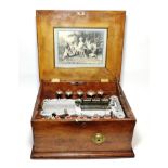 A Rare 14 3/4-Inch Symphonion Disc Musical Box, with Ten-Bell Accompaniment, with elaborate and