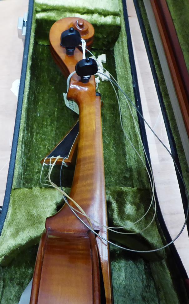 Baroque Violin 14'' two piece back, ebony pegs, ebony inlay to fingerboard and tailpiece, - Image 6 of 20