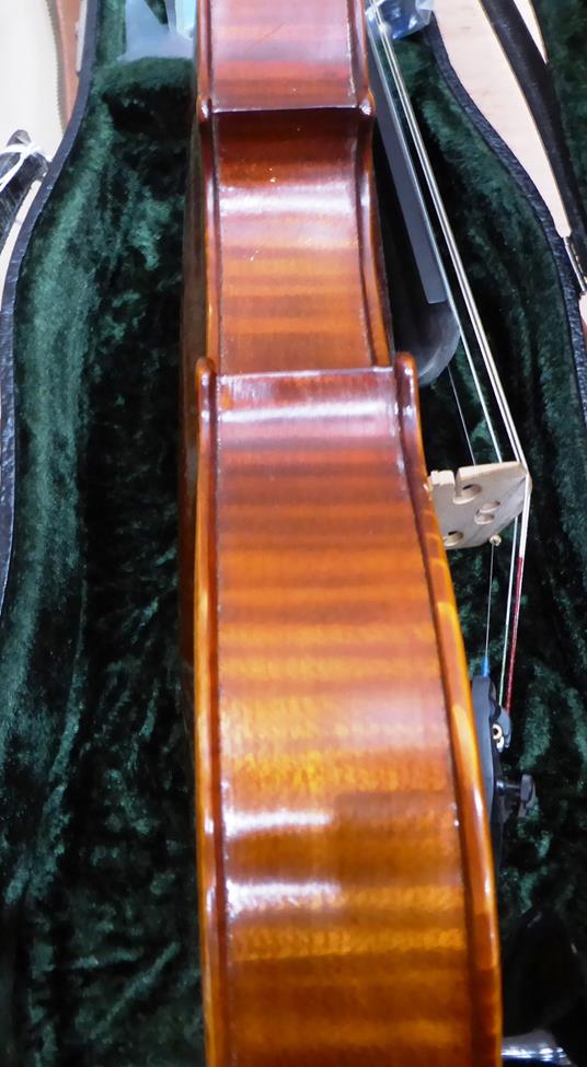 Viola 15 1/2'' two piece back, ebony pegs and fingerboard, labelled 'Handarbeit Aus Mittenwald', - Image 7 of 20
