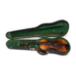 Violin 14 1/4'' two piece back, ebony fingerboard, labelled 'Antonius Stradivarius Cremonensis',