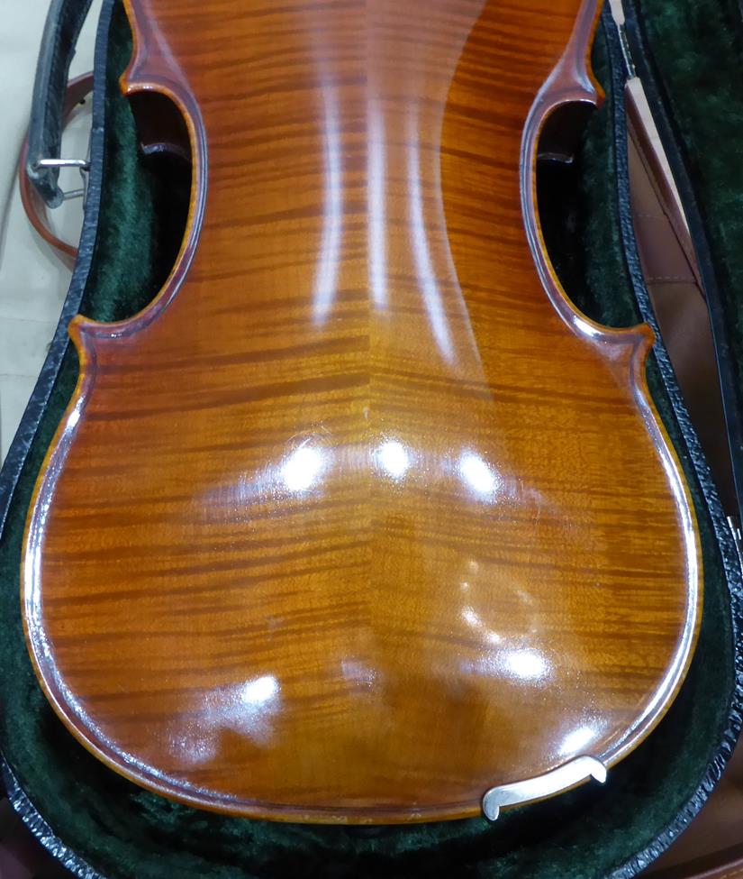 Viola 15 1/2'' two piece back, ebony pegs and fingerboard, labelled 'Handarbeit Aus Mittenwald', - Image 15 of 20