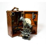 Cooke, Troughton And Simms Theodolite no.VO13746, grey lacquered finish, cased with accessories