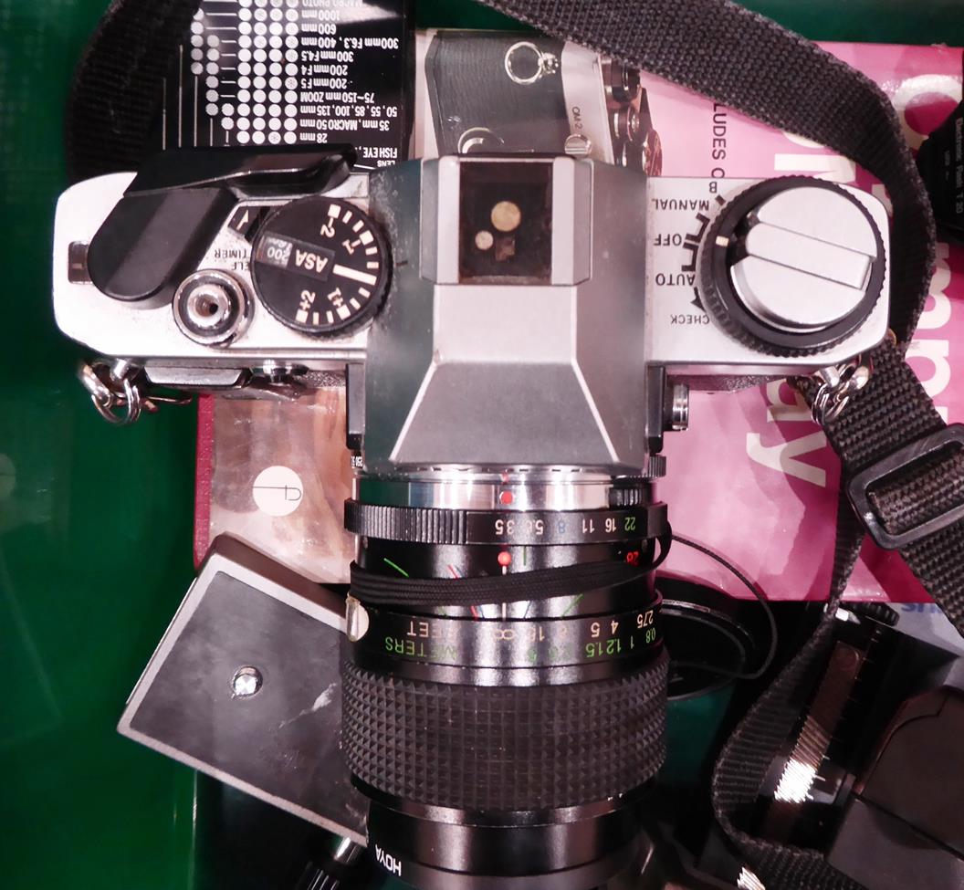 Olympus OM4-Ti Camera no.1191727 with Zuiko Auto-S f1.8 50mm lens; Vivitar Series II f5.6-8 100- - Image 5 of 8