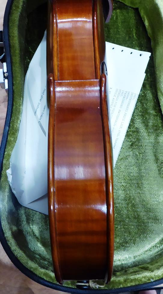 Baroque Violin 14'' two piece back, ebony pegs, ebony inlay to fingerboard and tailpiece, - Image 9 of 20