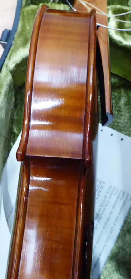 Baroque Violin 14'' two piece back, ebony pegs, ebony inlay to fingerboard and tailpiece, - Image 8 of 20