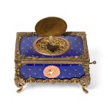 A Fine Gilt-Metal And Viennese Enamel-Panel Cased Singing Bird Box, Circa 1920, with going-barrel