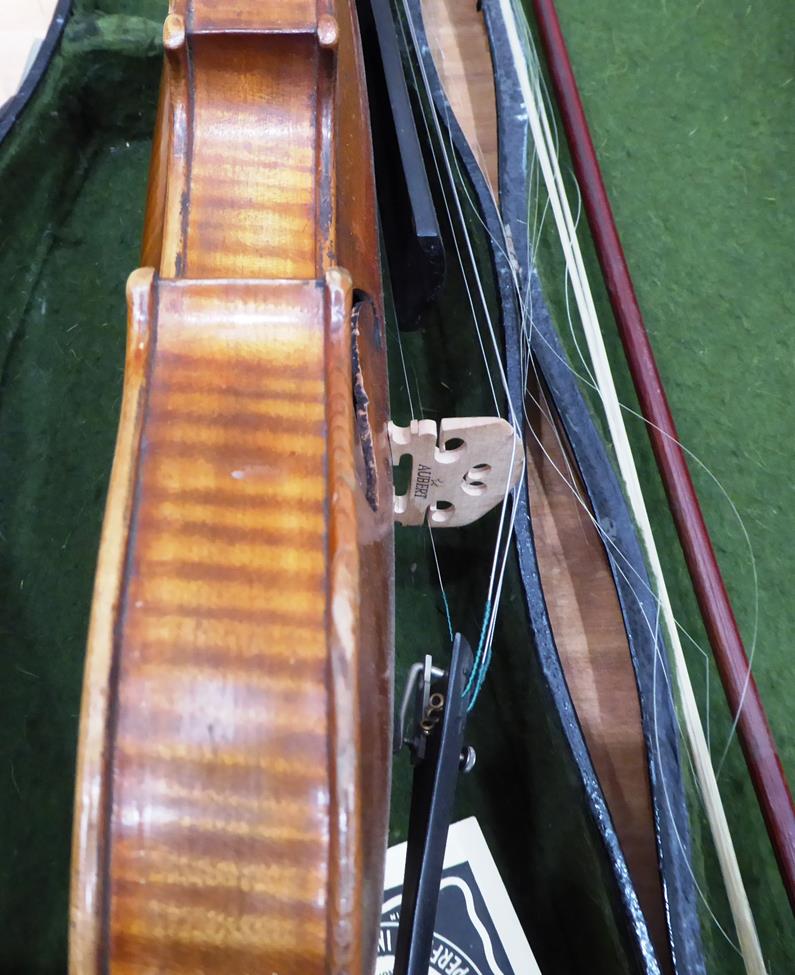 Violin 14'' two piece back, ebony fingerboard, labelled 'Jacobus Stainer In Absam Prope Oenipontum - Image 14 of 23