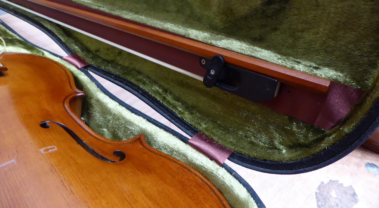 Baroque Violin 14'' two piece back, ebony pegs, ebony inlay to fingerboard and tailpiece, - Image 19 of 20