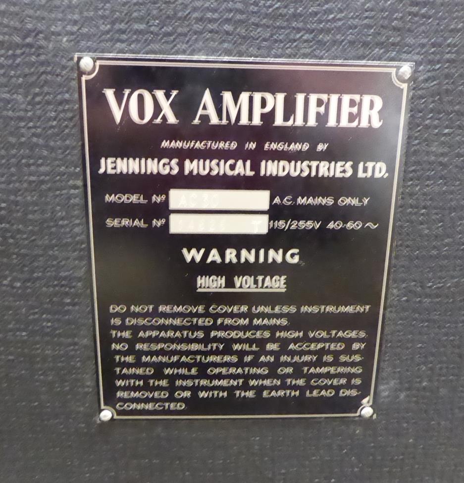 Guitar Amplifier By VOX AC30 no.14625T, Manufactured in England by Jennings Musical Industries - Image 7 of 12