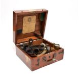 Sextant 'The Hezzanith Observatory Works, London' with Vernier scale, in mahogany case with maker'