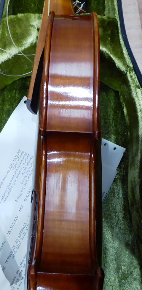 Baroque Violin 14'' two piece back, ebony pegs, ebony inlay to fingerboard and tailpiece, - Image 14 of 20