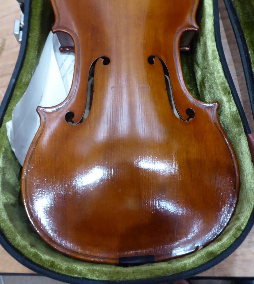 Baroque Violin 14'' two piece back, ebony pegs, ebony inlay to fingerboard and tailpiece, - Image 3 of 20