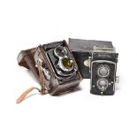 Rolleiflex TLR Camera no.462051, with Carl Zeiss Jena f3.5 75mm lens together with a Minolta