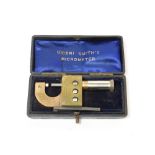 Ciceri Smith Micrometre brass body with three digit display, stamped 'Decimal parts of one inch' (