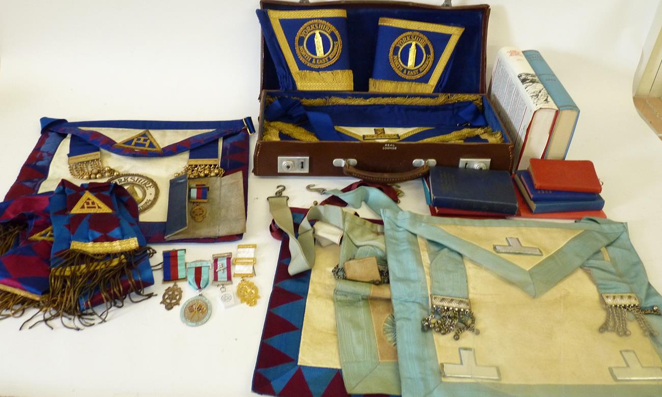 A Quantity of Masonic Regalia, including two Rose Croix 18th Degree Collars with gilt metal and - Image 3 of 3