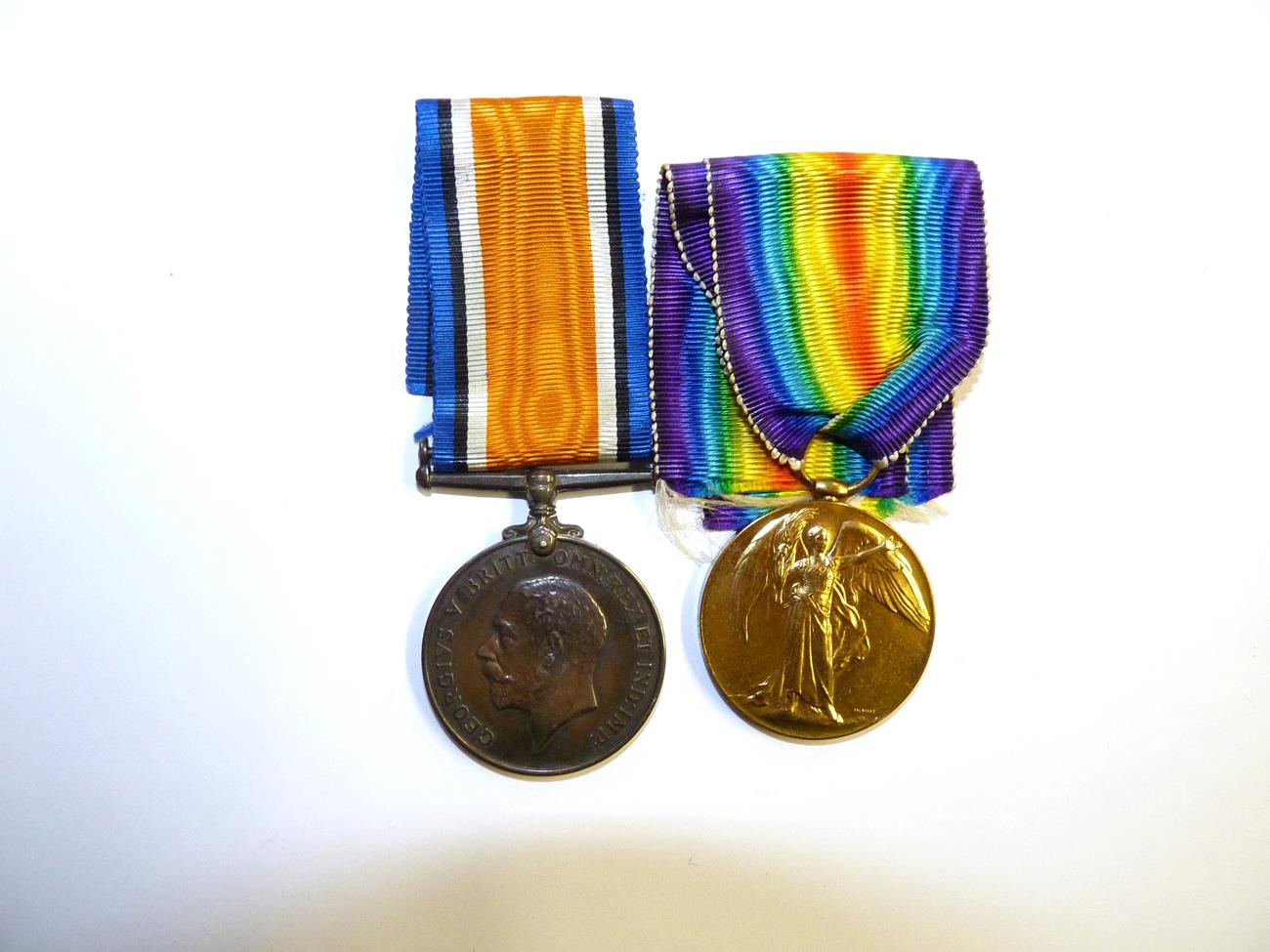 A First World War Pair, comprising British War Medal and Victory Medal, awarded to 515092 PTE.H.