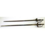 A British 1796 Pattern Heavy Cavalry Officer's Undress Sword, 83cm double edge steel blade with a