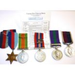 A Second World War Long Service Group of Five Medals, awarded to 335249 CPL.S.J.VOUGHT. R.A.F.,