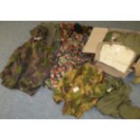 A Quantity of Mainly British Army Surplus Clothing, including a Denison Smock, size 6, with