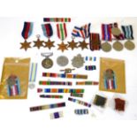 Ten Single Second World War Medals, comprising three 1939-45 Stars, a Burma Star, an Italy Star, two