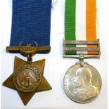 A Khedives Star, 1882, un-named as issued; a King's South Africa Medal, with two clasps SOUTH AFRICA