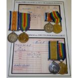 Three First World War Pairs to the Border Regiment, each comprising British War Medal and Victory