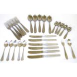 A Set of Five German Third Reich Alpacca Teaspoons, each with apex terminal decorated with SS