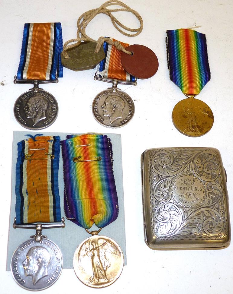 Two First World War Pairs to the Border Regiment, each comprising British War Medal and Victory