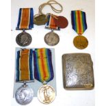 Two First World War Pairs to the Border Regiment, each comprising British War Medal and Victory