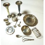 A Collection of Assorted Silver, including: a Victorian christening-mug, London, 1890, engraved with
