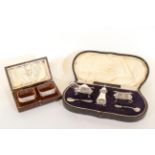 A Cased George V Silver Condiment-Set, by Alexander Clark and Co Ltd., Birmingham, 1919 and 1921,