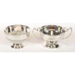 Two Edward VII Silver Bowls, the first by Henry Moreton, Birmingham, 1909, circular and with two