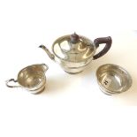 A Three-Piece George V Silver Tea-Service, by Adie Brothers, Birmingham, 1932 and 1935, each piece