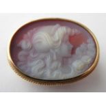 A 9 Carat Gold Cameo Brooch, measures 3.7cm by 3.0cm . Gross weight 12.8 grams.