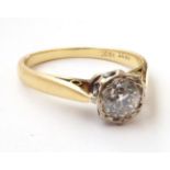 A Diamond Solitaire Ring, stamped '18CT', estimated diamond weight 0.45 carat approximately,