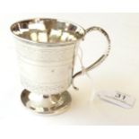 A George IV Silver Christening-Mug, Maker's Mark Worn, London, 1825, tapering and on spreading foot,