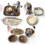 A Collection of Silver Plate, including: a pair of mid-19th century wine-coaster, each shaped