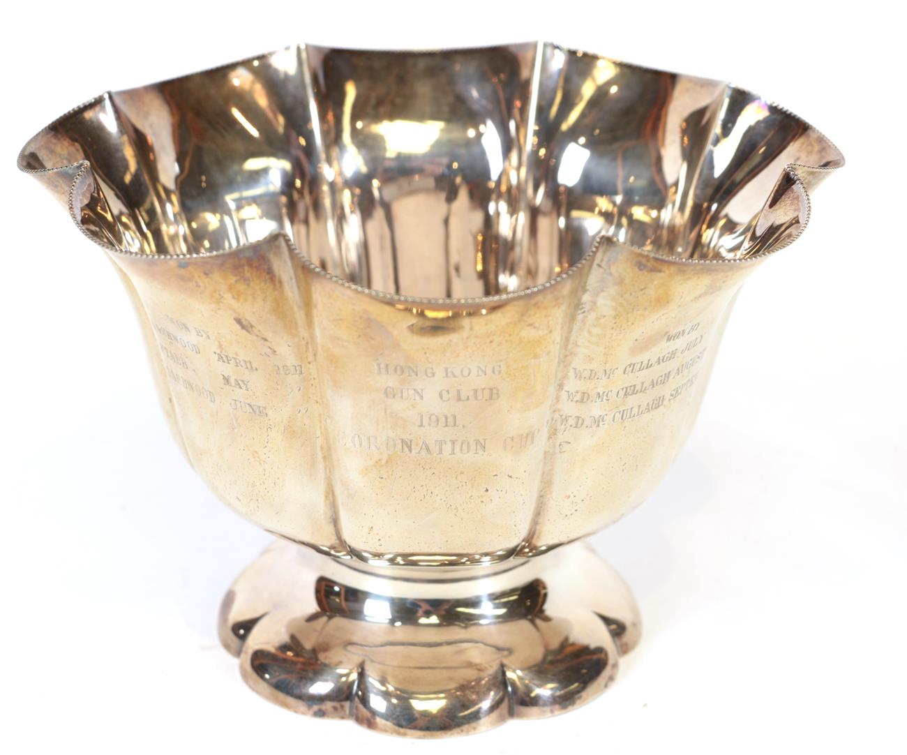 A George V Silver Bowl, by Horace Woodward and Co. Ltd., London, 1910, fluted tapering, on fluted