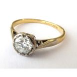 A Diamond Solitaire Ring, stamped 'PLAT' and '18CT', estimated diamond weight 0.50 carat