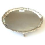 A George V Silver Salver, by Robert Fead Mosley, Sheffield, 1918, shaped circular and with ribbon-