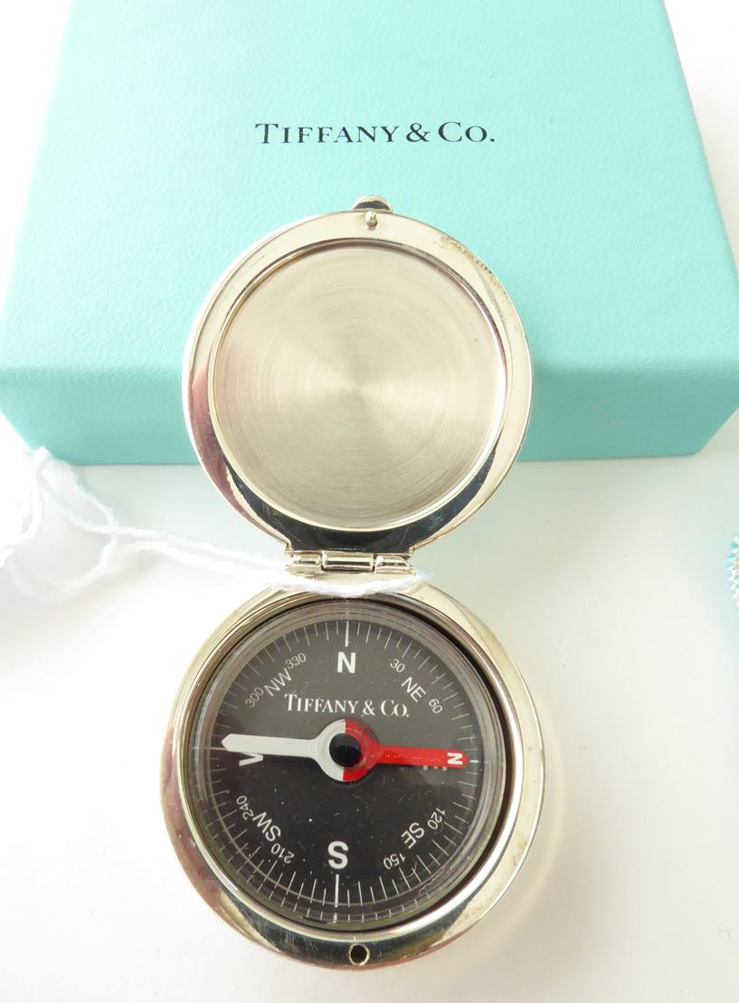 An American Silver Cased Compass, by Tiffany, With English Import Marks for London, 2005, plain