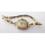 A Lady's 9 Carat Gold Wristwatch, signed Avia