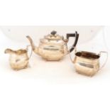 A Three-Piece George V Silver Tea Service, by George Nathan and Ridley Hayes, Chester, 1913 and
