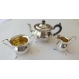 A Three-Piece George V Silver Tea-Service, by Charles Edwin Turner, Birmingham, 1920 and 1921,