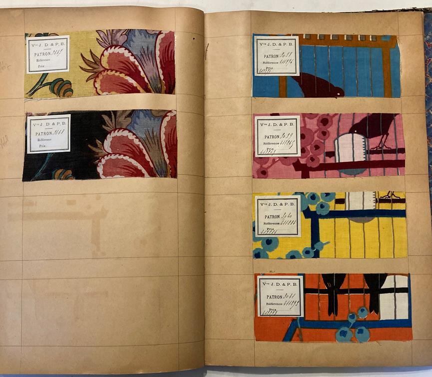 French Fabric Sample Book, circa 1920's Enclosing printed linens, glazed cotton, cotton in floral, - Image 65 of 105