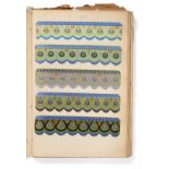 French Silk Ribbon Samples, early 20th century Enclosing decorative woven ribbons mainly in a