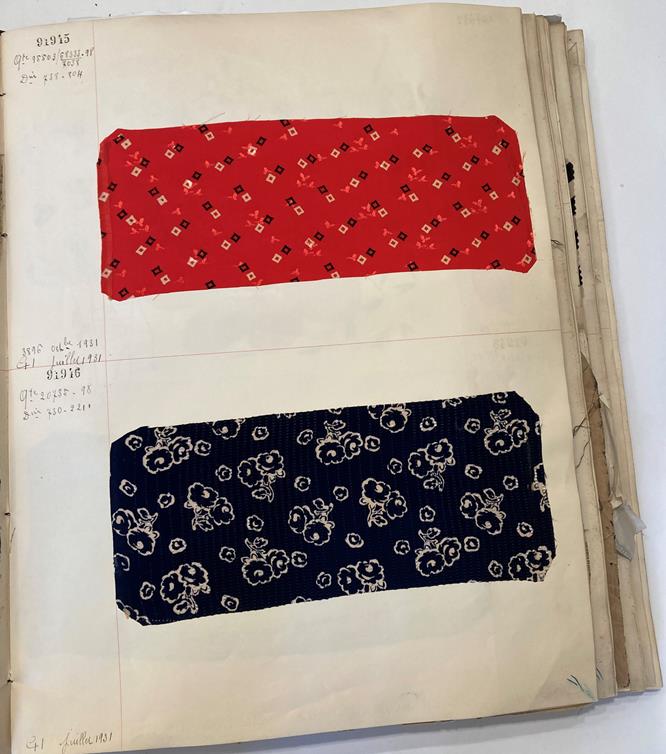 French Fabric Sample Book, circa 19203/30 Comprising mainly printed silks and chiffons, in spot, - Image 44 of 167